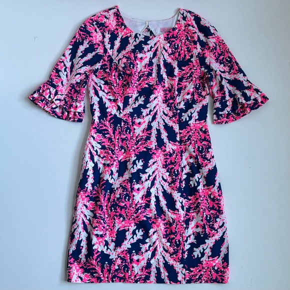 Lily Pulitzer Fiesta Stretch Shift Mini Dress in Nauti Navy Beyond the Sea Sz 00 - Picture 17 of 17